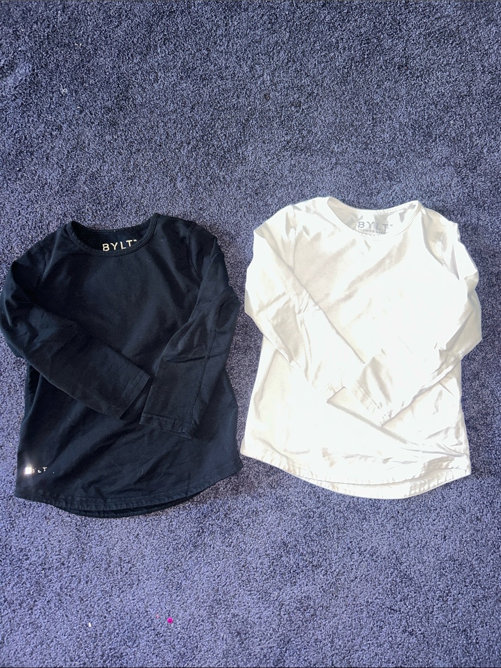 BYLT Basics Kids Long-Sleeve Tees — Black & White Set